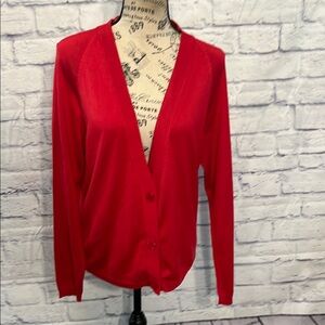 J. McLaughlin Red Cardigan Sweater